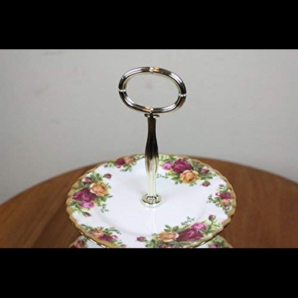 ROYAL ALBERT Old Country Roses Cake Stand two-Tier - Picture 3 of 6